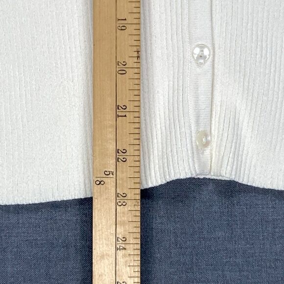 Talbots Polka Dot Cardigan Sweater S Ivory Knit Button Down Elegant Casual NWT - Picture 12 of 16